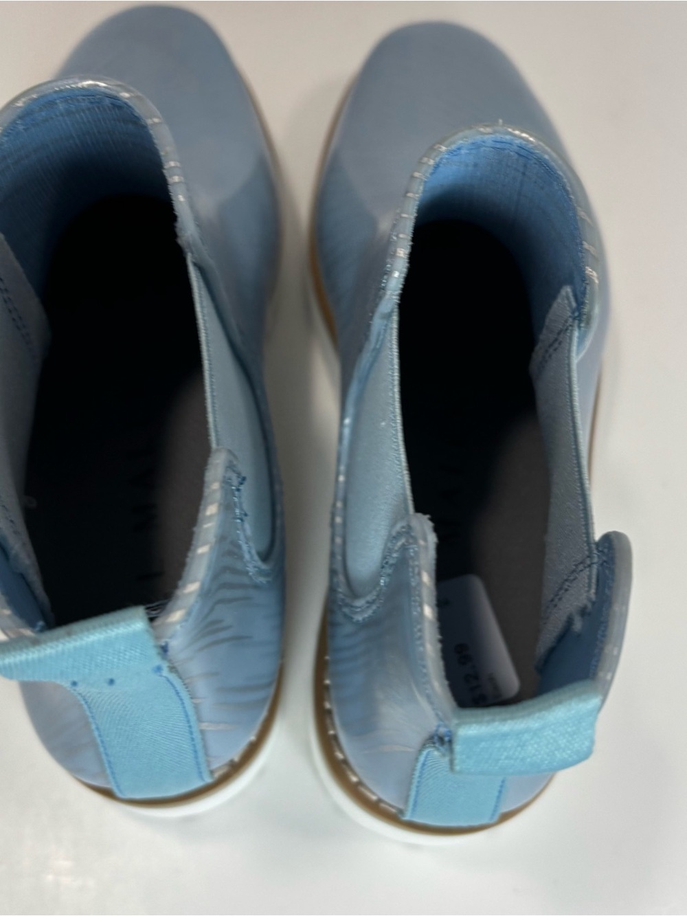 Cougar x Jill Malek Kensington Blue Gray Waterproof Chelsea Rain Boots 6 EUC - Picture 6 of 9
